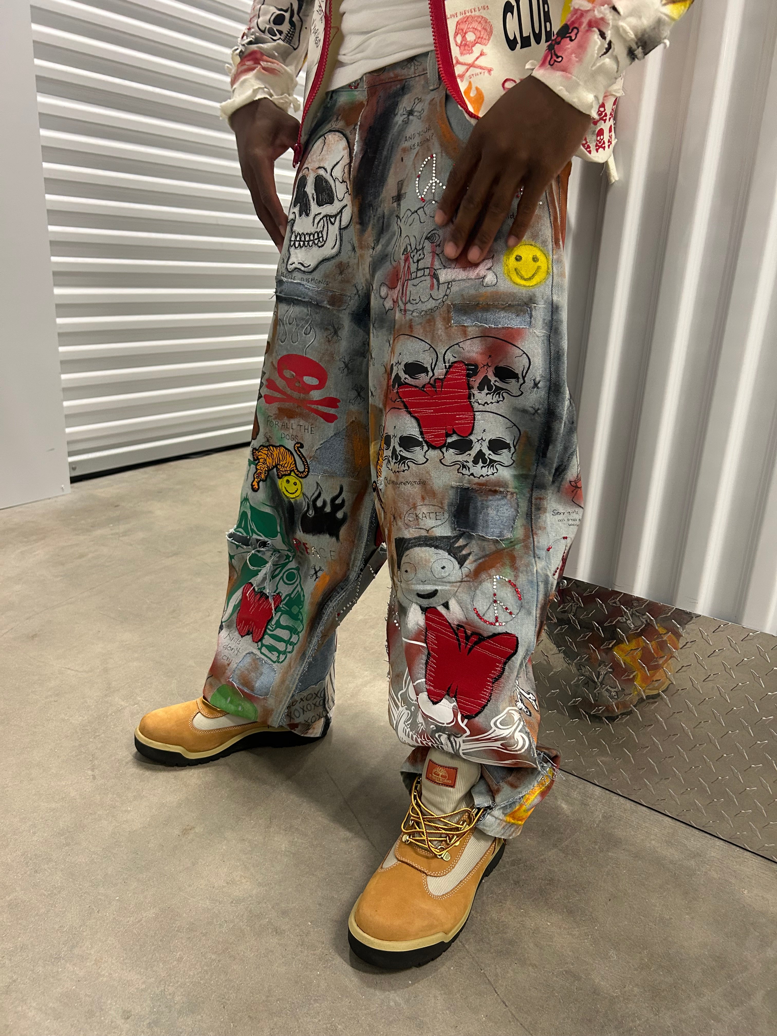 Sticky “Peace Be With Me” Ballon Denim