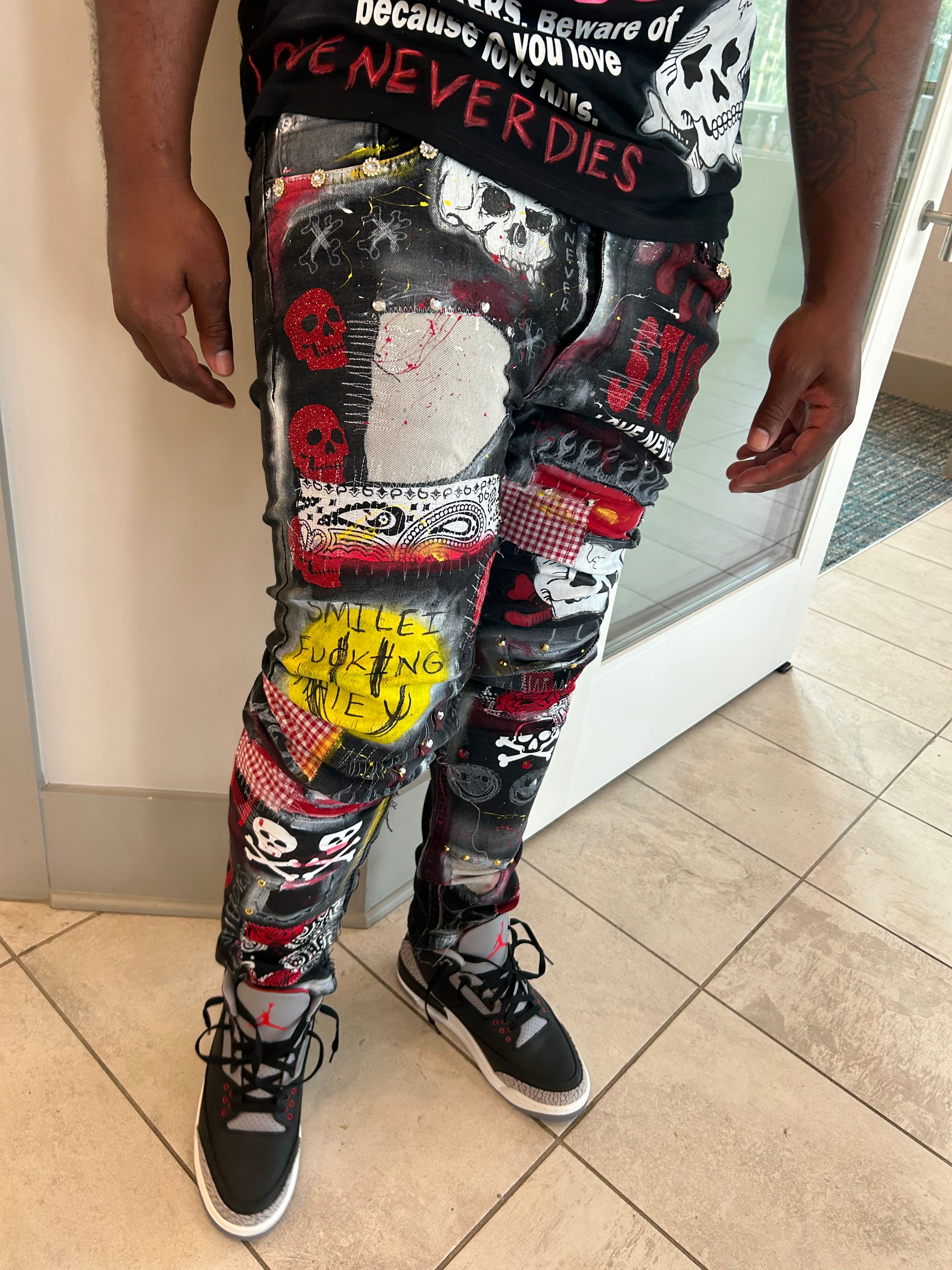 Sticky “I HATE U” Denim