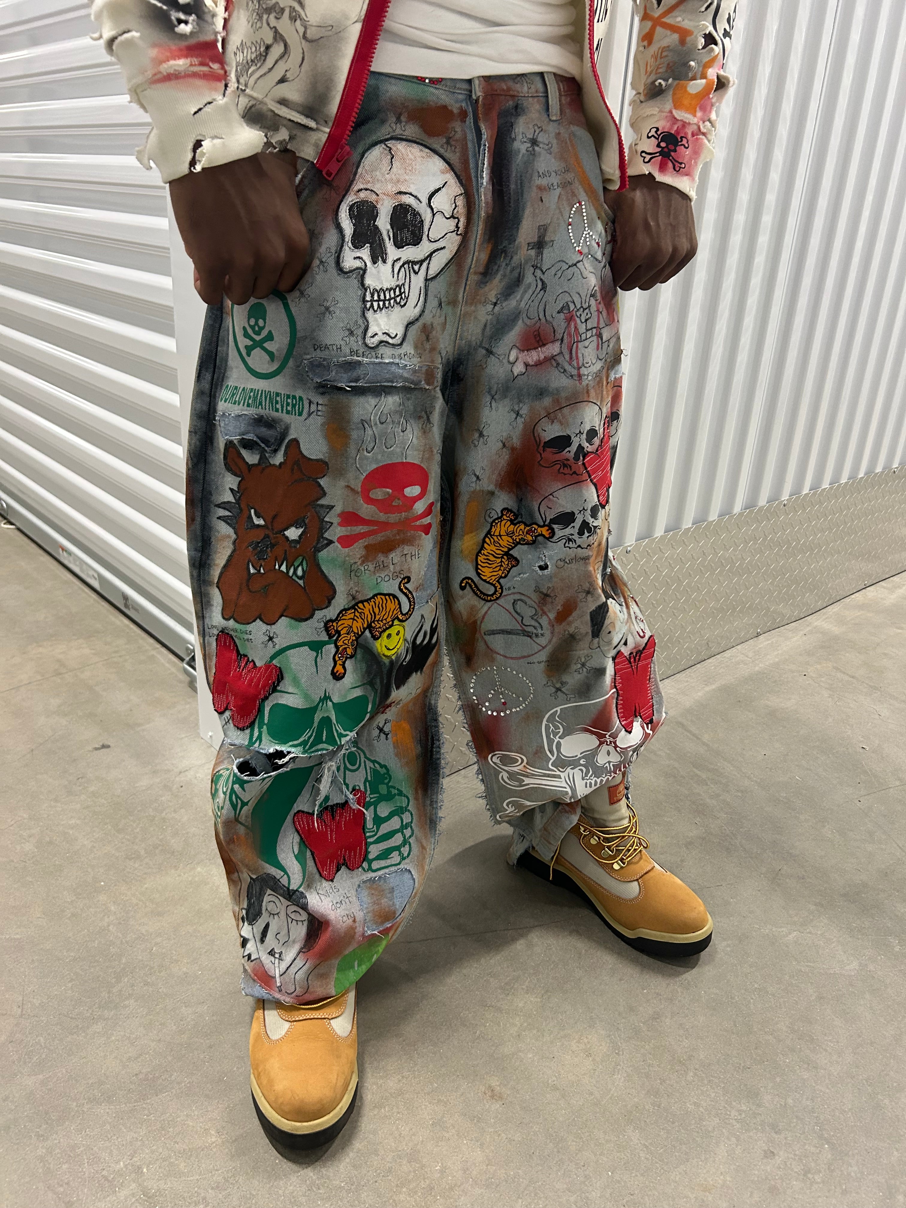 Sticky “Peace Be With Me” Ballon Denim