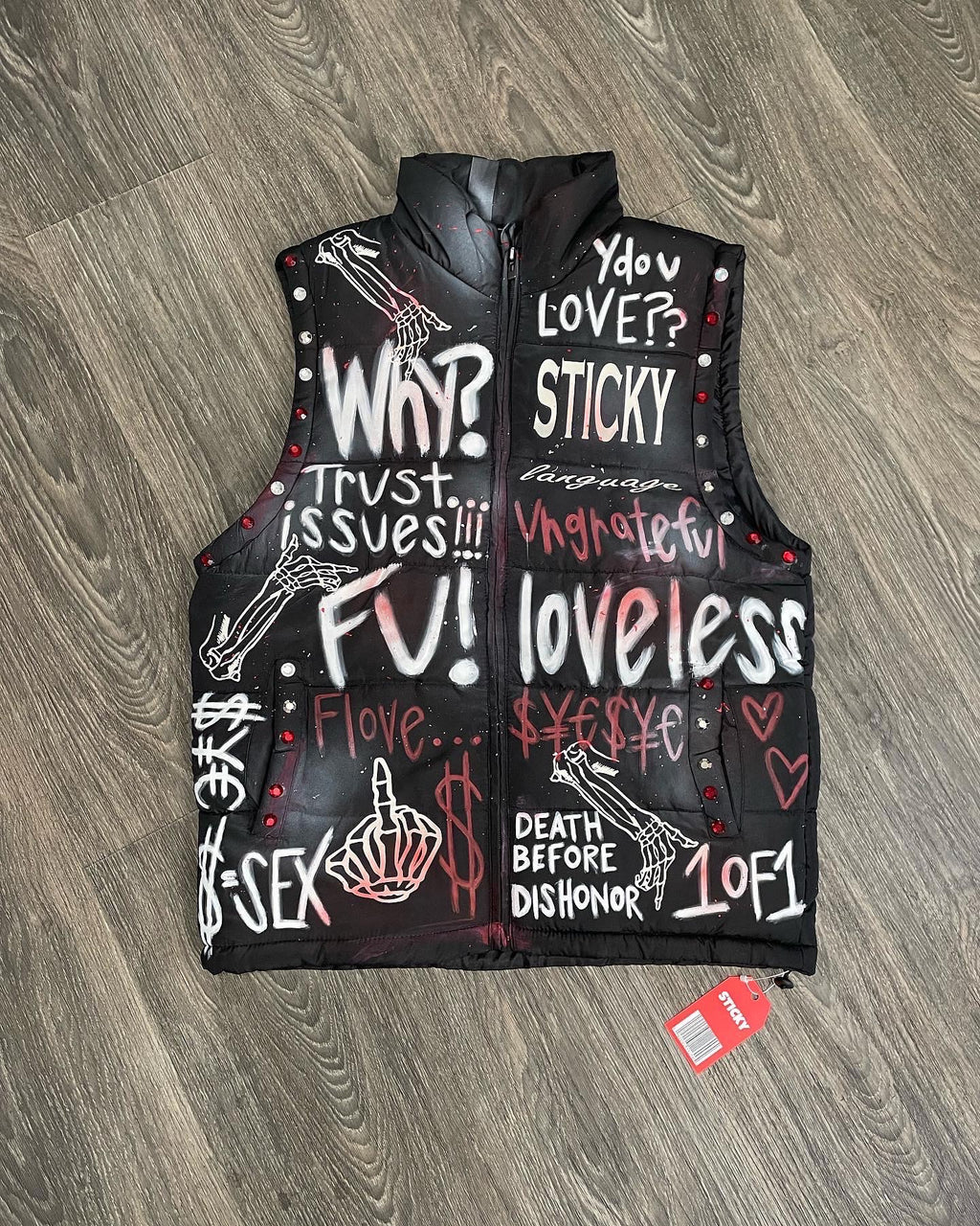 Sticky “Years Ago” Puffer Vest