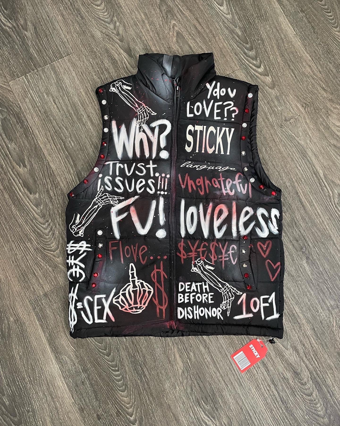 Sticky “Years Ago” Puffer Vest