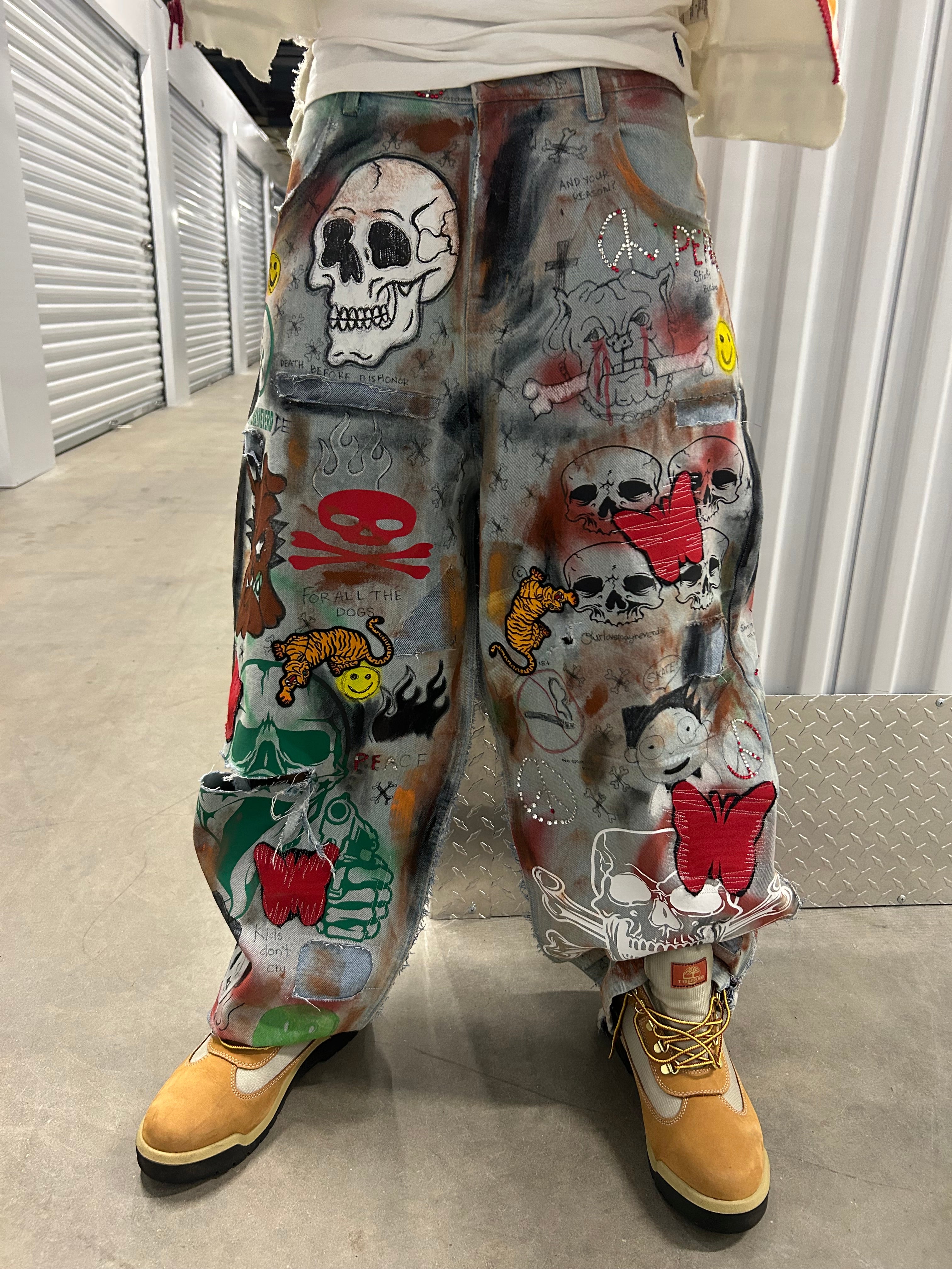 Sticky “Peace Be With Me” Ballon Denim