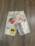 Sticky “Sex Is Death” Denim Shorts