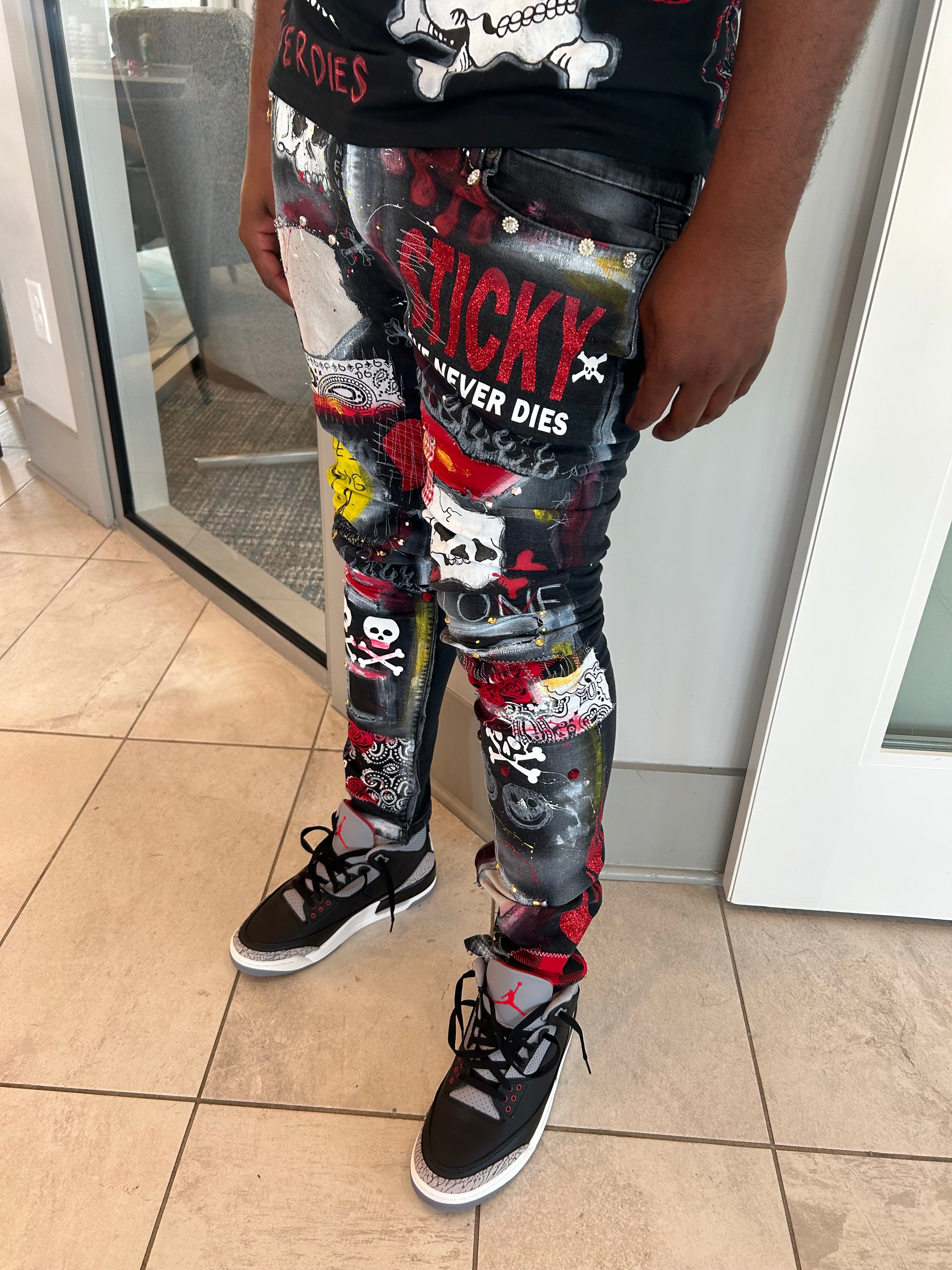 Sticky “I HATE U” Denim
